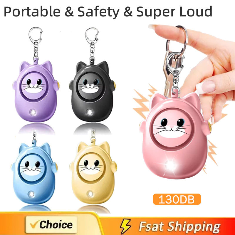 Personal Alarm Keychain - Lampu Alarm Pertahanan Diri Pribadi Kucing