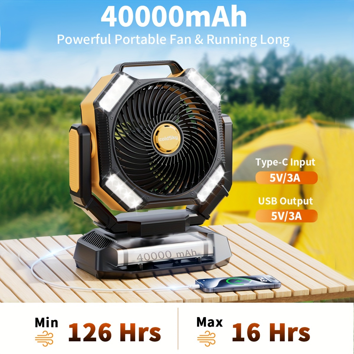 Power Outage Light - coldSky Kipas Berkemah, Kipas Bertenaga Baterai