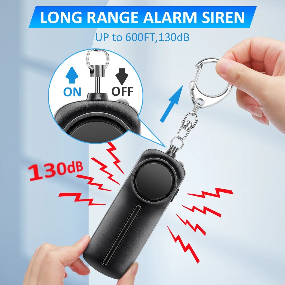Personal Alarm Keychain - Alarm Pertahanan Diri 130dB Alarm Ultra