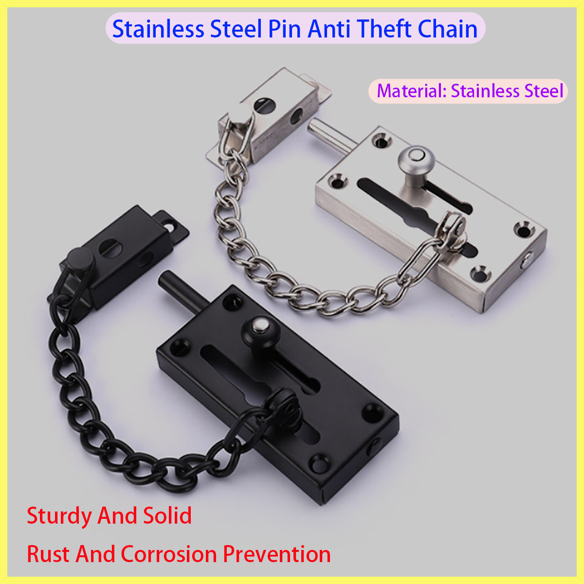 Security Chain Door - Kunci Pintu Baja Tahan Karat Tebal