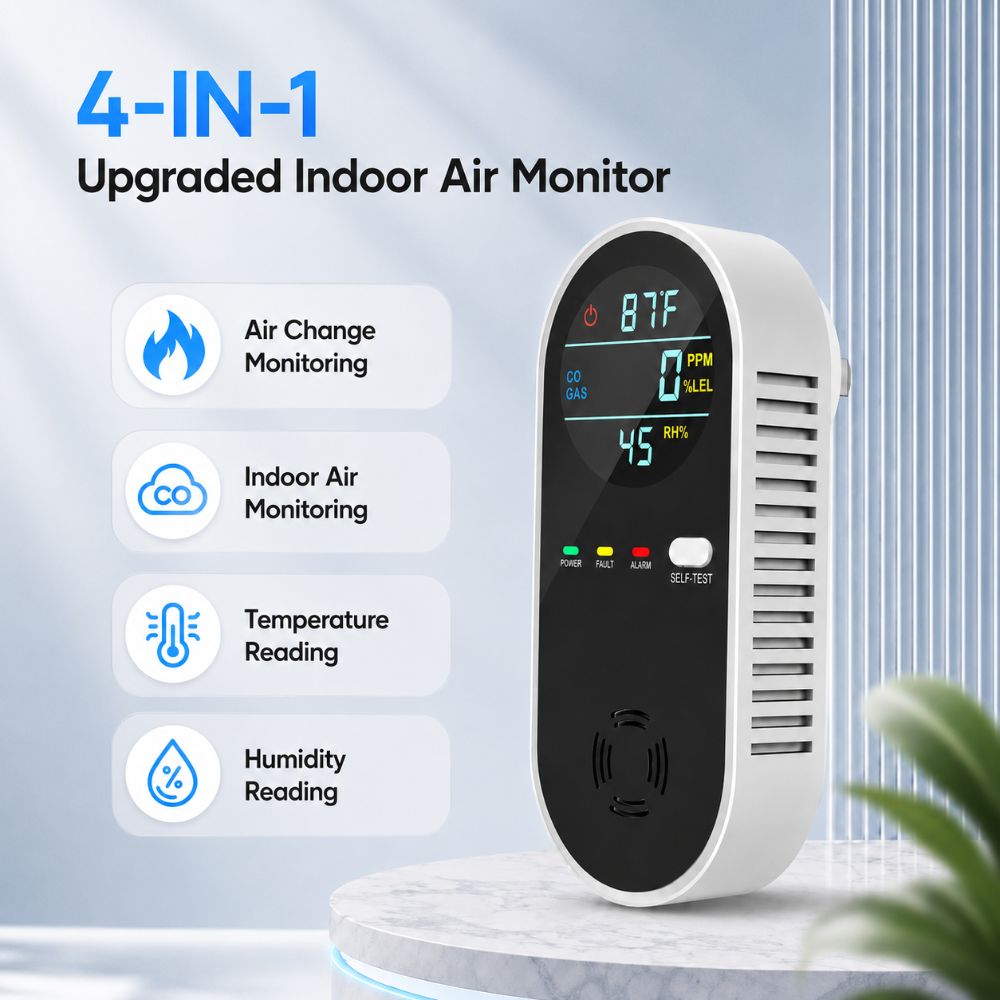 Detektor Gas LED 4 in 1 Multif - Co Detector Plug ulasan dan harga