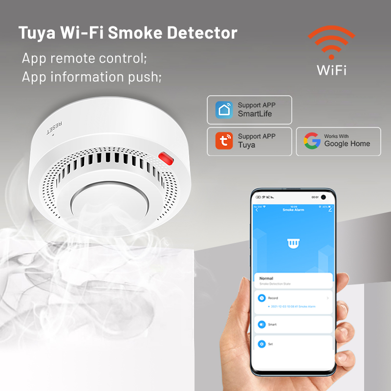 2 Paket Detektor Asap WiFi Pin - Smoke Detector Interconnected ulasan dan harga